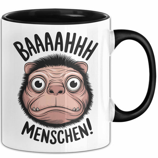Antisozial Tasse Geschenk Baaahhh Menschen Geschenkidee Lustig Sarkasmus Schwarz Trendation