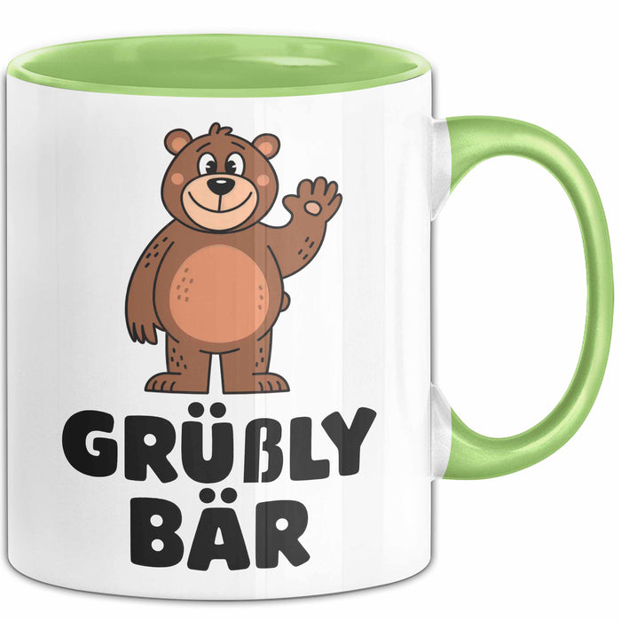 Bär Tierliebhaber Tasse Geschenk Lustige Geschenkidee Spruch Grüßly Bär Grün Trendation