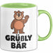 Bär Tierliebhaber Tasse Geschenk Lustige Geschenkidee Spruch Grüßly Bär Grün Trendation