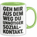 Antisozial Tasse Geschenk Unnoetiger Sozialkontakt Geschenkidee Lustig Sarkasmus Grün Trendation