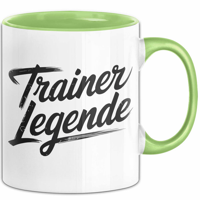 Fußballtrainer Fußballteam Tasse Geschenk Lustige Geschenkidee Spruch Trainer Legende Grün Trendation