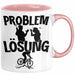 Mountainbike Tasse Geschenk für Mountainbiker Männer Geschenkidee Problem und Lösung Mountainbike Berge MTB Rosa Trendation