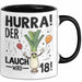 18. Geburtstag Tasse Geschenk Jungs Männer Mann 18Er Hurra Der Lauch Wird 18 Trendation