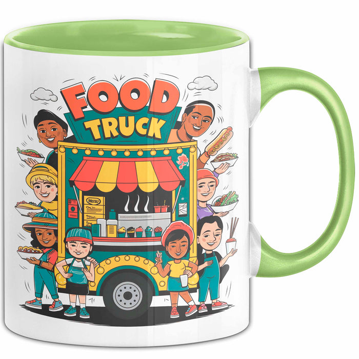 Strassen Food Liebhaber Tasse Geschenkidee für Foodtruck Fan Grün Trendation