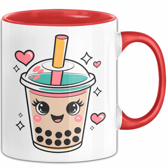 Bubble Liebhaber Tasse Geschenkidee für Boba Fan Rot Trendation