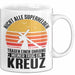 Christen Tasse Geschenk Christlich Glauben Kirche Geschenkidee Für Jesus-Fans Superhelden Meiner Trug Ein Kreuz Weiß Trendation