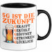 Biertrinker Tasse Geschenk Lustige Geschenkidee Spruch 5G Ist Die Zukunft Schwarz Trendation