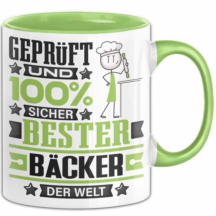 Bäcker Geschenk Lustiger Spruch für Bäcker Geschenkidee Bester Bäcker Der Welt Grün Trendation