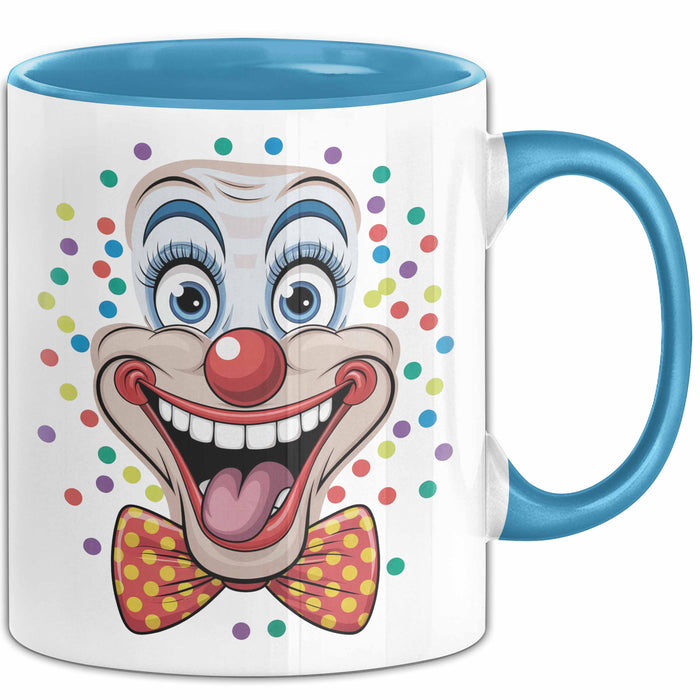 Zirkus Tasse Geschenk Lachender Clown Geschenkidee Künstler Blau Trendation