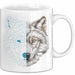Wolf Tasse Geschenk Geometrisch Realistisch Geteilt Geschenkidee Weiß Trendation
