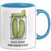 Geburtstagsfeier Essiggurken Tasse Geschenk Lustige Geschenkidee Spruch Alles Gurke Zum Geburtstag Blau Trendation