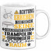 Trampolinspringer Geschenk Tasse Lustiger Spruch Erheben Sie Sich Der Trampolinspringer Betritt den Raum Weiß Trendation