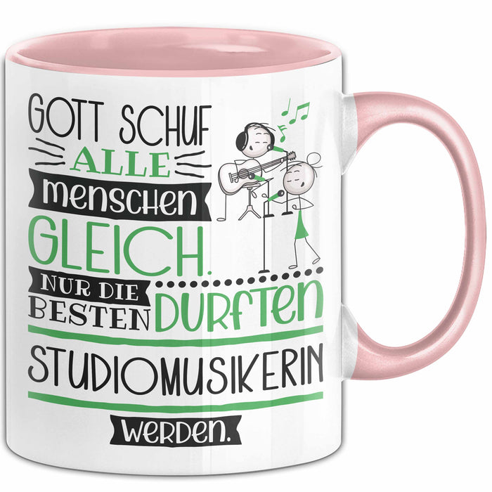 Studiomusikerin Geschenk Becher Tasse Gott Schuf Alle Menschen Gleich Nur Die Besten Durfeten Studiomusikerin Werden Geschenkidee Lustig Rosa Trendation