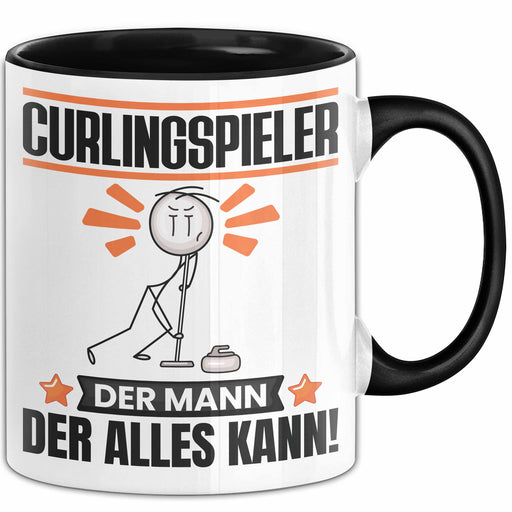 Curlingspieler Tasse Geschenk für Curlingspieler Der Mann Der Alles Kann Geschenkidee zum Geburtstag Schwarz Trendation