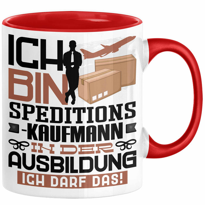 Speditionskaufmann Ausbildung Tasse Geschenk Ich Bin Speditionskaufmann In Der Ausbildung Ich Darf Das Geschenkidee Spruch Rot Trendation