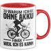 Fahrradfahrer Tasse Geschenk Warum Ich Ohne Akku Fahre Weil Ich Es Kann Rot Trendation