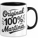 Martina Tasse Geschenk Original 100% Martina Geschenkidee Geburtstag Schwarz Trendation