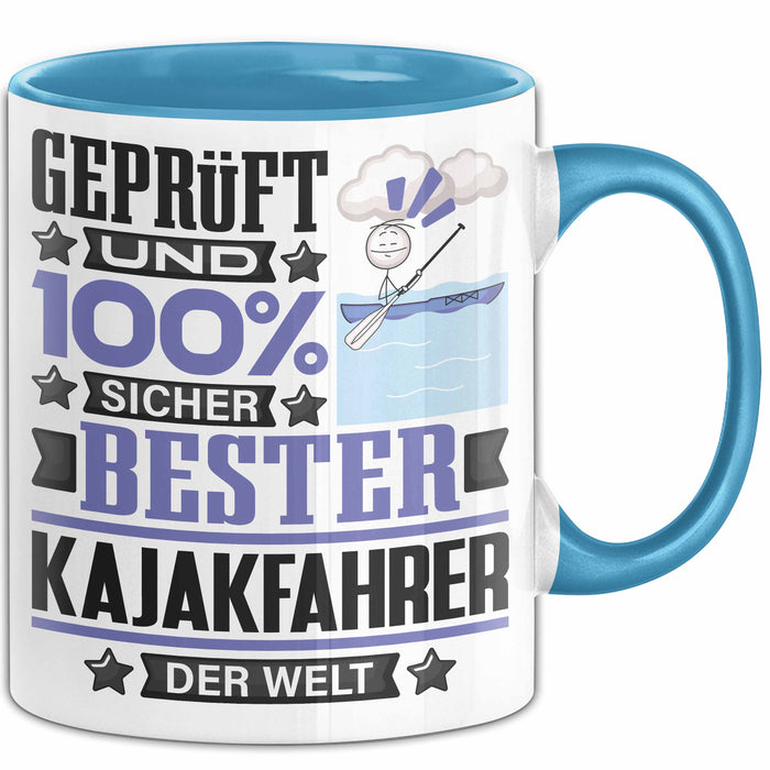 Kajakfahrer Geschenk Lustiger Spruch für Kajakfahrer Geschenkidee Bester Kajakfahrer Der Welt Blau Trendation