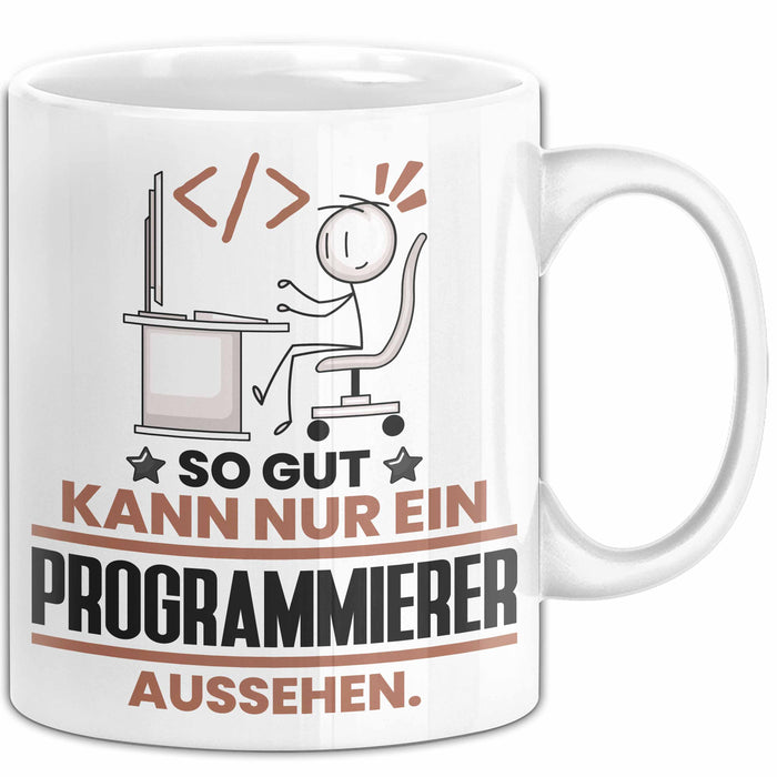 Programmierer Geschenk Tasse So Gut Kann Nur Ein Programmierer Aussehen Geschenkidee Kaffee-Becher Weiß Trendation
