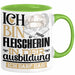 Fleischerin Ausbildung Start Geschenk Tasse Ich Bin Fleischerin In Der Ausbildung Ich Darf Das Kaffee-Becher Geschenkidee Grün Trendation