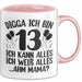 13Er Geburtstag Tasse Geschenk Teenager Geschenkidee Digga Ich Bin 13 Ich Kann Alles Ich Weiss Alles Kaffee-Becher Rosa Trendation