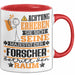 Forscher Geschenk Tasse Lustiger Spruch Erheben Sie Sich Der Forscher Betritt den Raum Rot Trendation