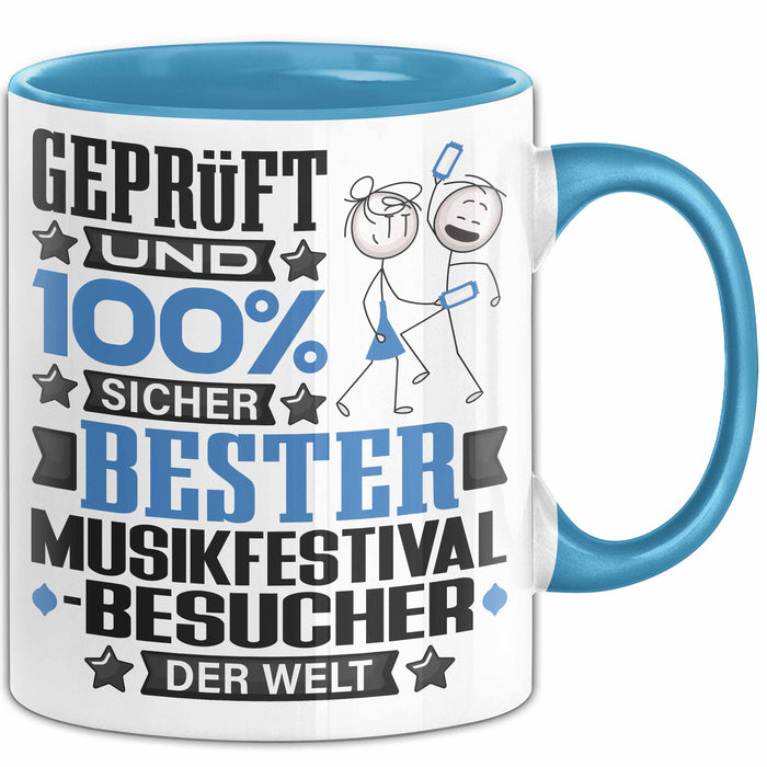 Musikfestival-Besucher Geschenk Lustiger Spruch für Musikfestival-Besucher Geschenkidee Bester Musikfestival-Besucher Der Welt Blau Trendation