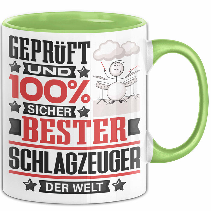 Schlagzeuger Geschenk Lustiger Spruch für Schlagzeuger Geschenkidee Bester Schlagzeuger Der Welt Grün Trendation