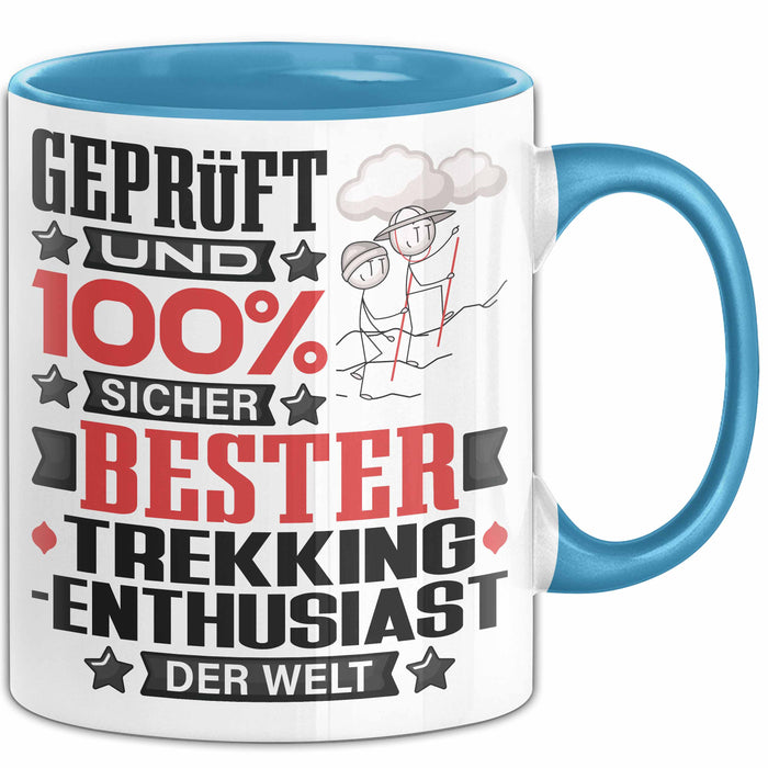 Trekking-Enthusiast Geschenk Lustiger Spruch für Trekking-Enthusiast Geschenkidee Bester Trekking-Enthusiast Der Welt Blau Trendation