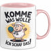 Schaf Tier Bauer Tasse Becher Geschenk Lustige Geschenkidee Spruch Komme Was Wolle Ich Schaf Das Rosa Trendation