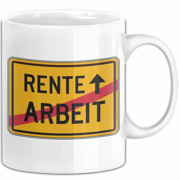 Rentner Tasse Geschenk Rente Arbeit Ruhestand Weiß Trendation