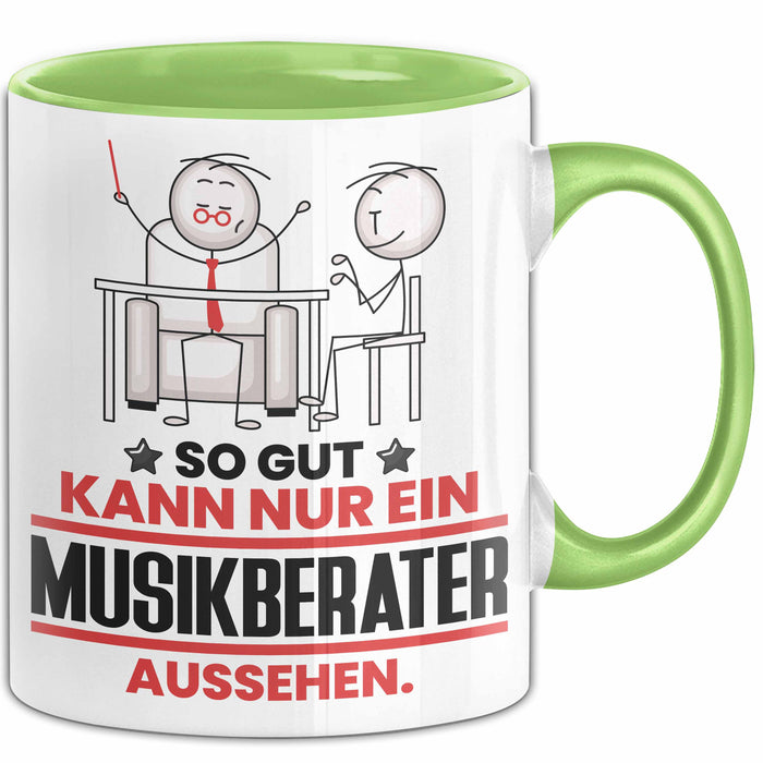 Musikberater Geschenk Tasse So Gut Kann Nur Ein Musikberater Aussehen Geschenkidee Kaffee-Becher Grün Trendation