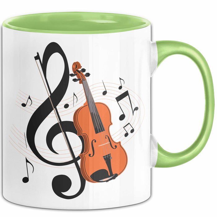 Geiger Tasse Geschenkidee für Liebhaber von Streichmusik Grün Trendation