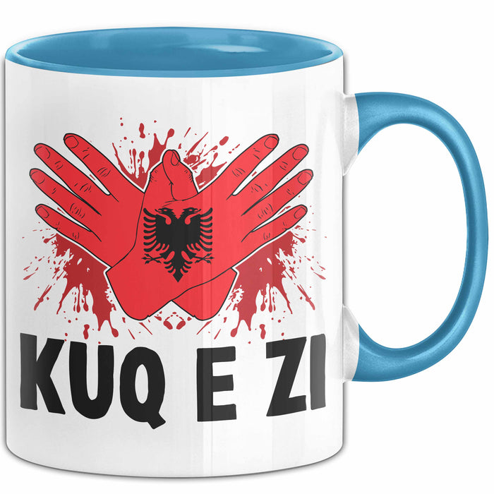 Albanische Flagge Shqip Shqiponja Albanischer Adler Albanien Tasse Geschenkidee Blau Trendation