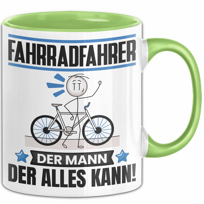 Fahrradfahrer Tasse Geschenk für Fahrradfahrer Der Mann Der Alles Kann Geschenkidee zum Geburtstag Grün Trendation