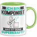 Komponist Tasse Geschenk für Komponist Geburtstag Lustiger Spruch Kaffee-Becher Was Ist Deine Superkraft Grün Trendation