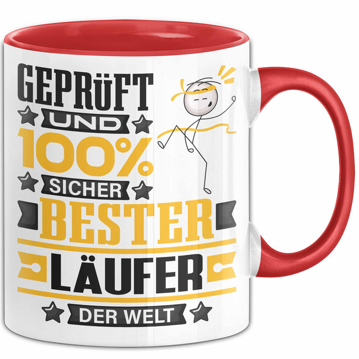 Läufer Geschenk Lustiger Spruch für Läufer Geschenkidee Bester Läufer Der Welt Rot Trendation