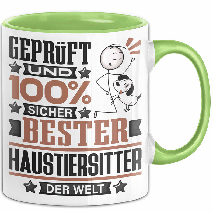 Haustiersitter Geschenk Lustiger Spruch für Haustiersitter Geschenkidee Bester Haustiersitter Der Welt Grün Trendation