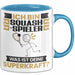 Squash-Spieler Tasse Geschenk für Squash-Spieler Geburtstag Lustiger Spruch Kaffee-Becher Was Ist Deine Superkraft Blau Trendation