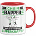 Rapper Tasse Geschenk für Rapper Geburtstag Lustiger Spruch Kaffee-Becher Was Ist Deine Superkraft Rot Trendation