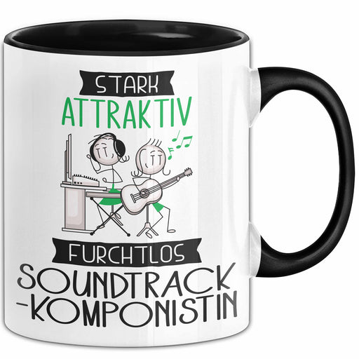 Soundtrack-Komponistin Tasse Geschenk Becher Stark Attraktiv Furchtlos Soundtrack-Komponistin Lustige Geschenkidee Trendation