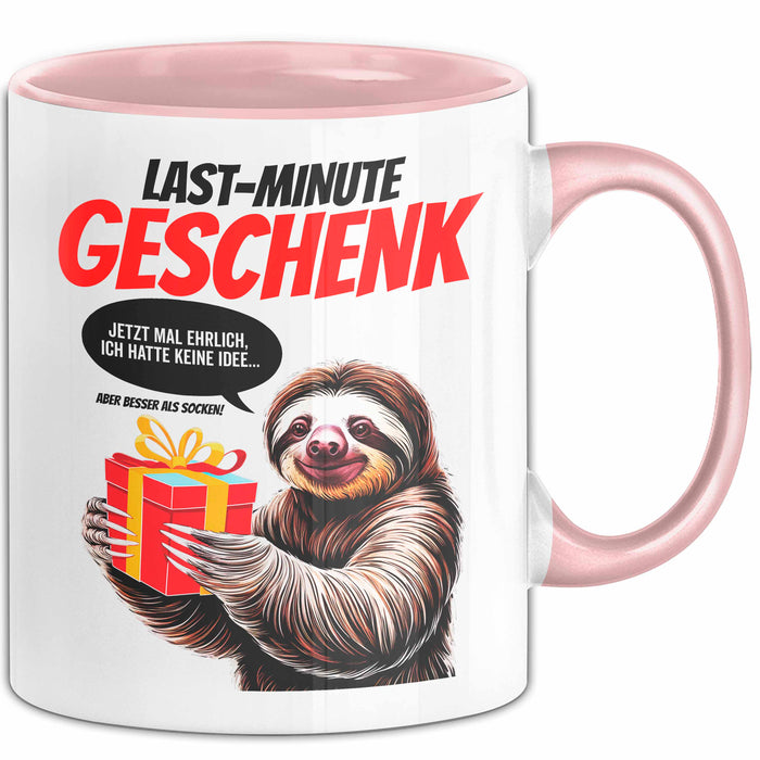 Sarkastisches Faultier Tasse Geschenk Lustige Geschenkidee Spruch Last Minute Geschenk Rosa Trendation