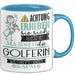 Golferin Tasse Geschenk Lustiger Spruch Bitte Erheben Sie Sich Seine Majestät Die Golferin Betritt Den Raum Blau Trendation