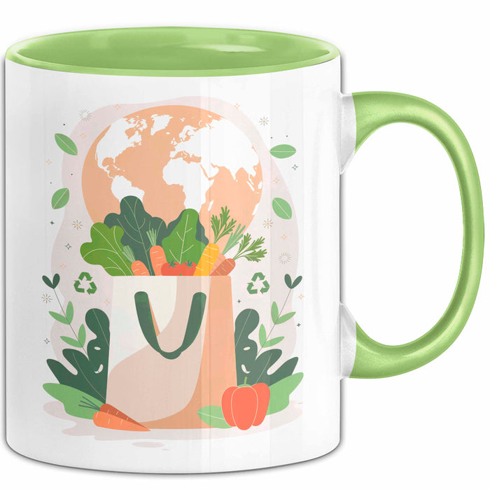 Nachhaltiges Leben Tasse Geschenk Lustige Geschenkidee Spruch Für Umwelt Unterstützer Grün Trendation