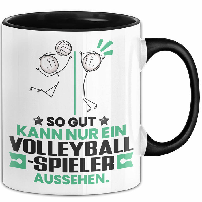 Volleyballspieler Geschenk Tasse So Gut Kann Nur Ein Volleyballspieler Aussehen Geschenkidee Kaffee-Becher Schwarz Trendation