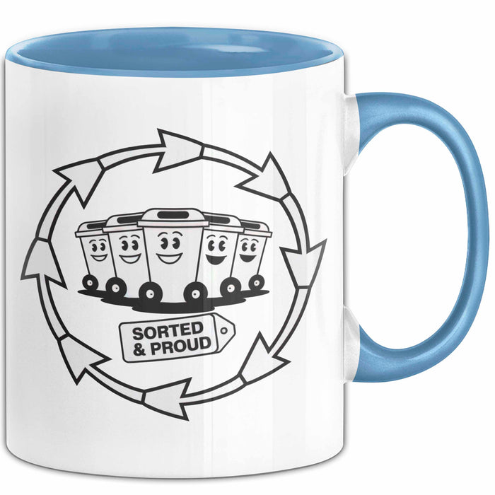 Recycling Fan Tasse Geschenk Lustige Geschenkidee Spruch Für Umwelt Recycler Blau Trendation