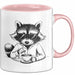 Waschbär Tierliebhaber Kaffee Tasse Geschenk Lustige Geschenkidee Spruch Rosa Trendation