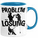 Angler Tasse Geschenk für Fischer Angler Männer Geschenkidee Problem und Lösung Angeln Blau Trendation