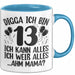 13Er Geburtstag Tasse Geschenk Teenager Geschenkidee Digga Ich Bin 13 Ich Kann Alles Ich Weiss Alles Kaffee-Becher Blau Trendation