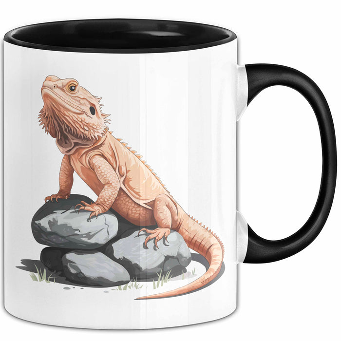 Reptil Bartagame Tasse Geschenk Lustige Geschenkidee Spruch Schwarz Trendation